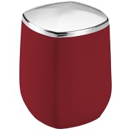Porta Cotonete ou Algodão Vermelho Com Cromado